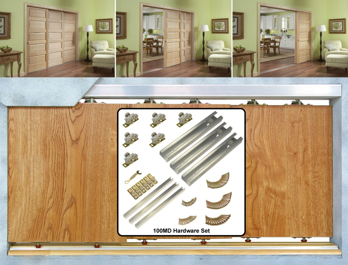 100MD Johnson Series (200 lb) 3-Track Multiple Sliding Door Hardware 100M1083