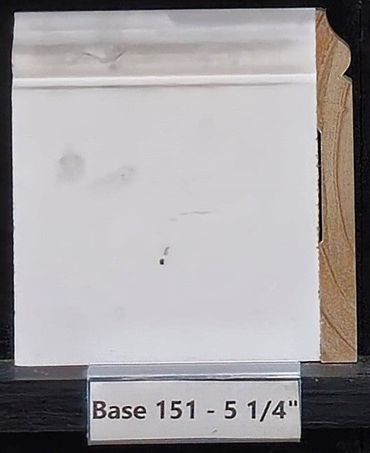 Base: 151 5 1/4 Primed Finger Joint Pine (9/16"5-1/4") 8' or 16'
