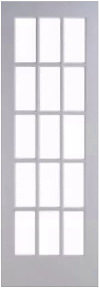 Slab:Primed French Door 15 Lite/18 Lite - Clear Glass ovolo sticking Slab