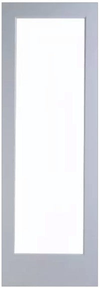 Slab:Primed 1-Lite French Door - Clear Glass Slab