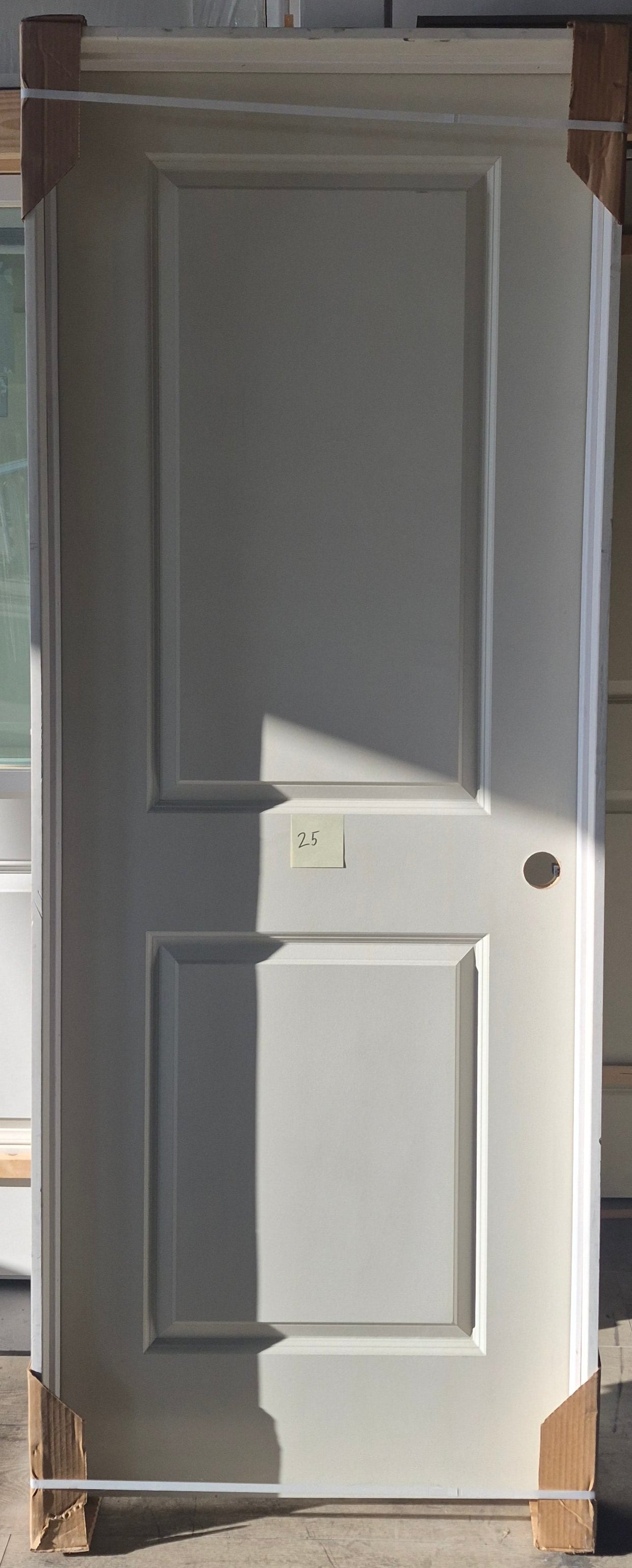 CLEARANCE - Interior Door 25 - Pre-hung Left Hand Swing 2/6(30")x6/8(80")x 1-3/8" Primed Molded Smooth 2-Panel Raised Carrara Hollow Core Core