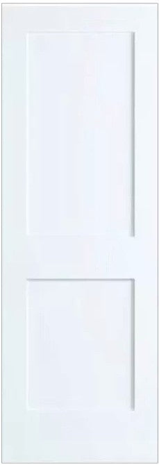 Slab:Primed MDF Smooth 2-Panel Shaker Primed Slab