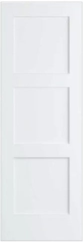 Primed MDF 3-Panel Equal True Shaker Primed