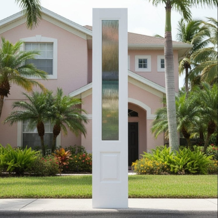 SLAB: Nova-90 Sidelite Fiberglass Smooth 1-lite 3/4-lite over 1-Panel direct glazed Chord glass HVHZ-Impact (unfinished)