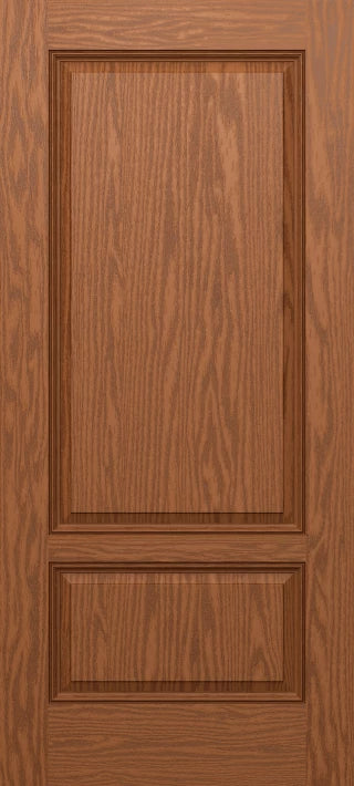 SLAB: Fiberglass Oak WG Texture 3/4 Elite over 2-Panel Squaretop No Cutout DRG3E (unfinished)