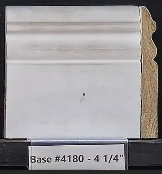 Base: 4180 4 1/4 Primed Finger Joint Pine (9/16"x4-1/4") 8' or 16'