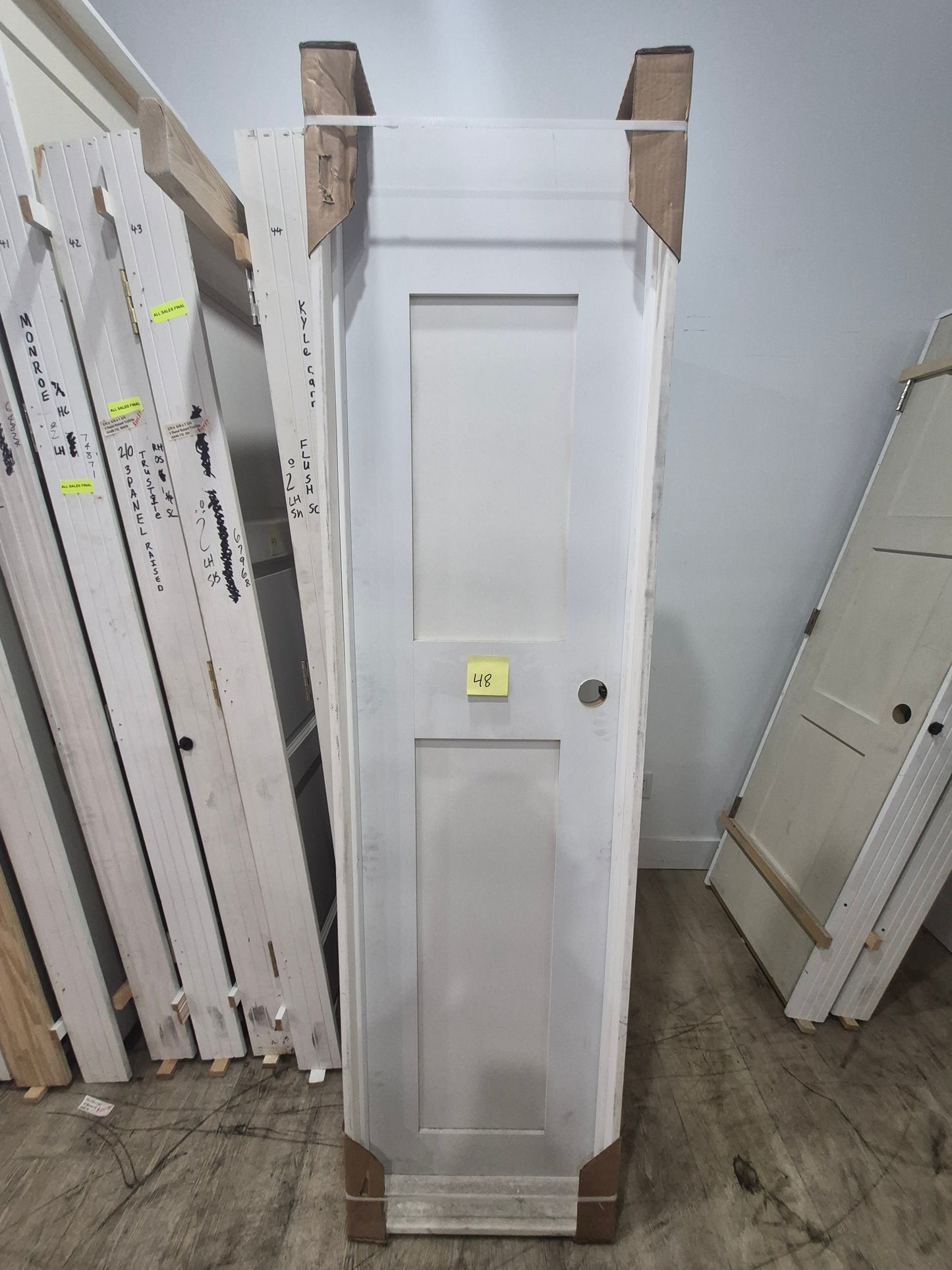 CLEARANCE - Interior Door 48 - Pre-hung Left Hand Swing 2/0(24")x6/8(80")x 1-3/8" Primed MDF Smooth 1-Panel True Shaker SC