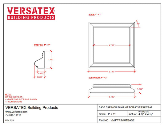 Versatex: 08506 Versatex 4" Versa Wrap Trim Base Trim Kit