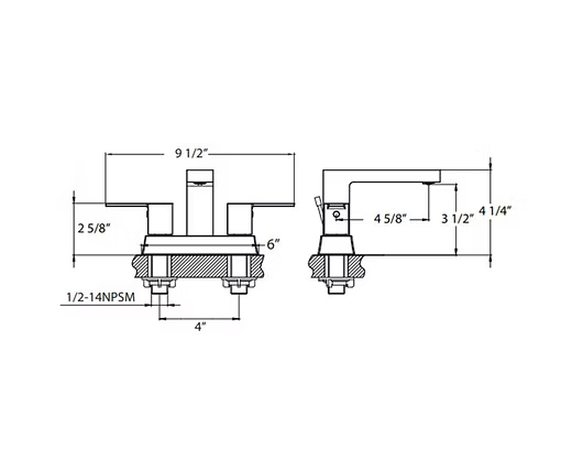 PROHS - Vanity Faucet - HUNTINGTON BRASS Razo Center Set Vanity Faucet