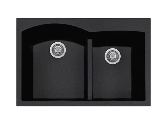 PROHS - Kitchen Sinks - Q Roma 60-40 Low Divide Granite Composite Kitchen Sink