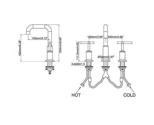 PROHS - Vanity Faucet - KINGMORE Tenuto Vanity Faucet