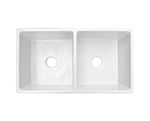 PROHS - Kitchen Sinks - Q Sardegna Double Bowl Fireclay Kitchen Sink