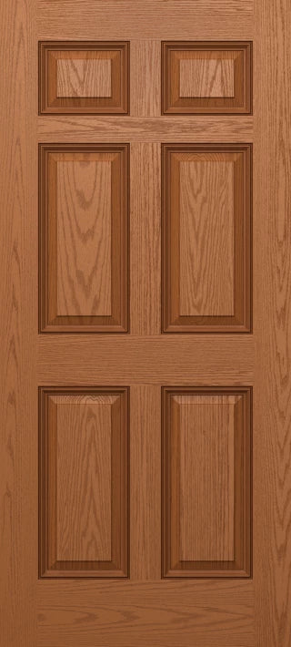 SLAB: Fiberglass Oak WG Texture 6-Panel Raised Colonial Trimmable DRG61T (unfinished)