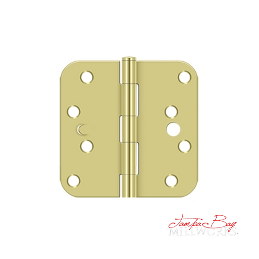 DOOR HARDWARE:Hinge 4" Bright Brass 5/8 R EA