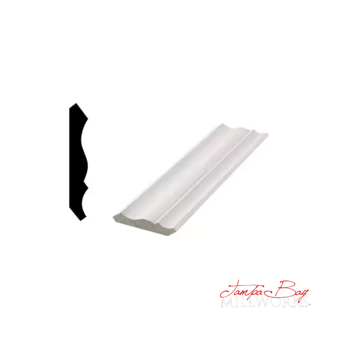 Crown: 51 3 1/4 Primed Finger Joint Pine (9/16"x3-1/4") 8' or 16'