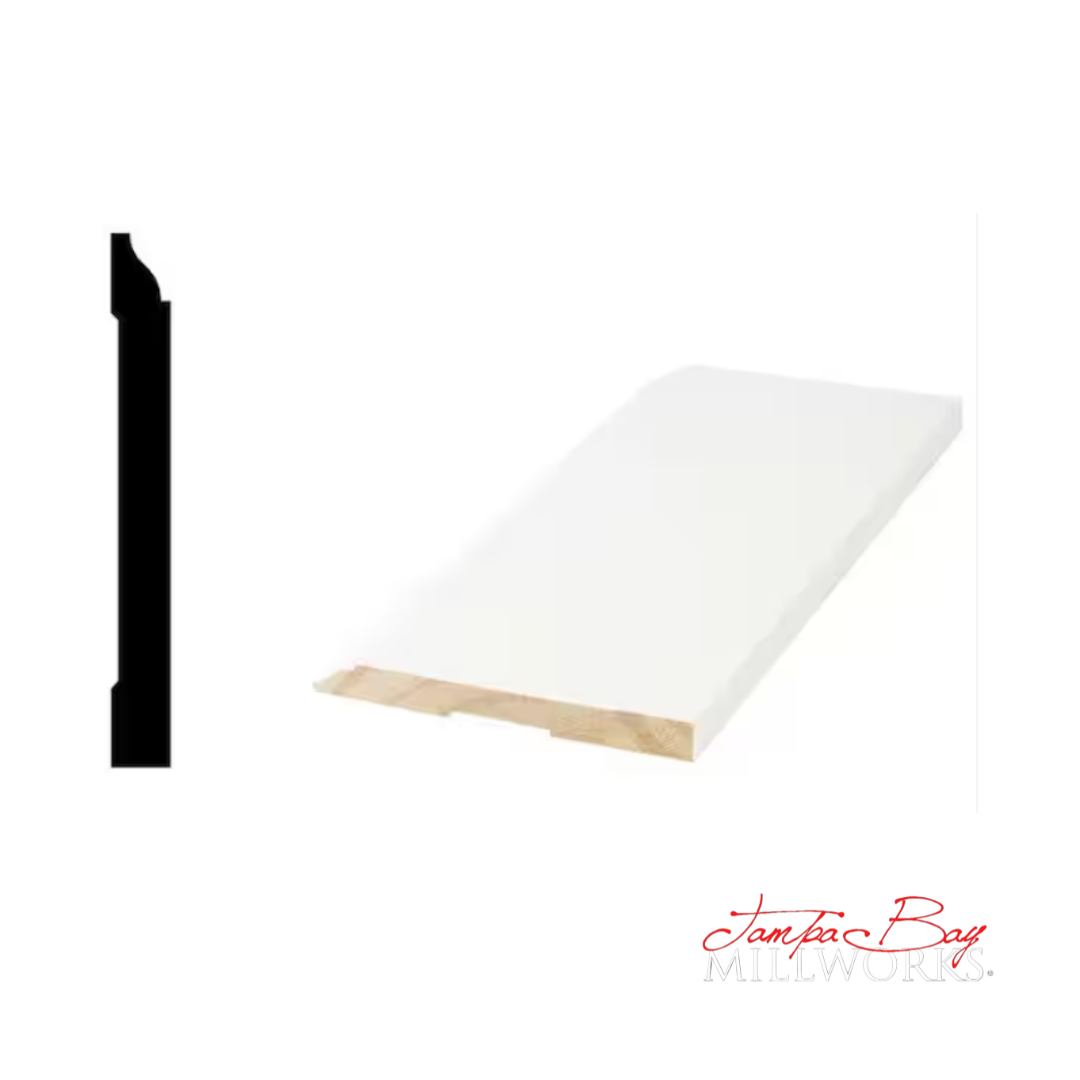 Base: 618 5 1/4 Primed Finger Joint Pine (9/16"x5-1/4") 8' or 16'