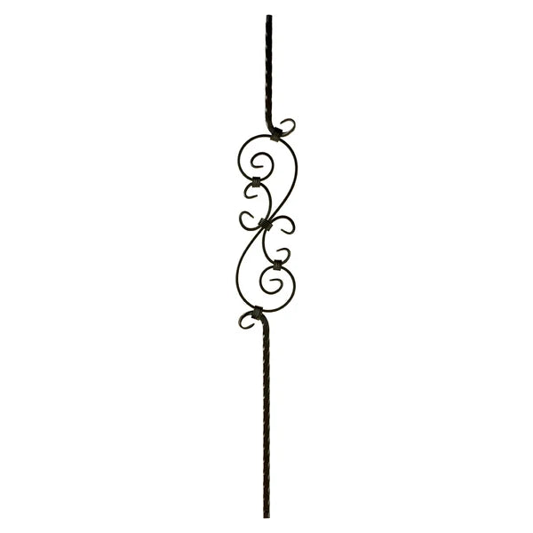 M30344 2797 Mediterranean Series Baluster Three Piece Scroll 9/16" Sq.