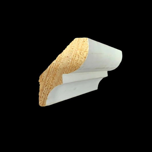 Crown: 74 (Bed Molding) 1 3/4 Primed Finger Joint Pine (9/16"x1-3/4") 8' or 16'