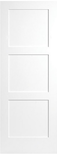 Slab: Birkdale(SFR) Primed Molded 3-Panel Smooth Birkdale Solid Core Slab 1 3/4" 20 min Fire Rated