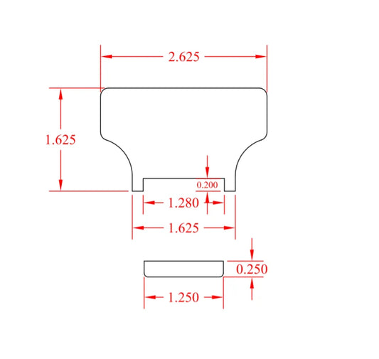 C-6840-PS Craftsman "T" Rail - Solid Cap Plowed 1-1/4" 16' Length