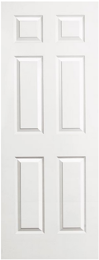 Slab: Colonist(SSC) Primed Molded 6-Panel Raised Smooth Solid Core Slab 1 3/8"