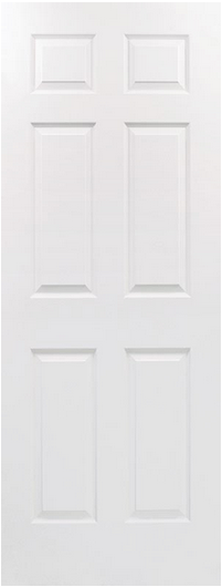 Slab: Colonist(SHC) Primed Molded 6-Panel Raised Textured Hollow Core Slab 1 3/8"