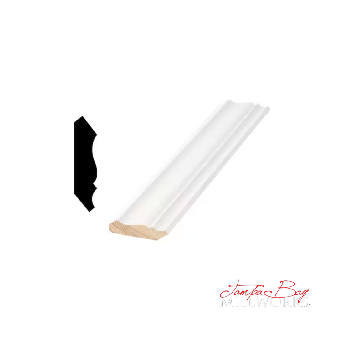 Crown: 54 2-1/4 Primed Finger Joint Pine (9/16"x2-1/4") 8' or 16'