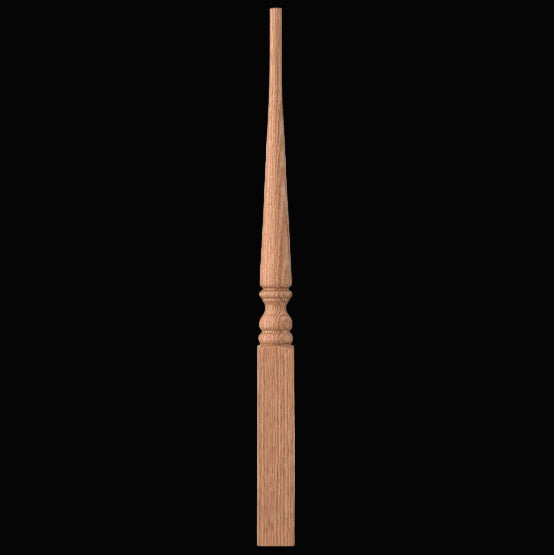 STAIR-PART:LJ-4013-O Red Oak 43" Pin Top Rake Newel