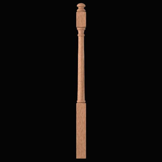 STAIR-PART: LJ-4040-O Red Oak Short Util Newel
