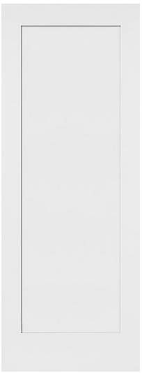 Slab: Madison(SHC) Primed Molded 1-Panel Shaker Style Smooth Hollow Core Slab 1 3/8"