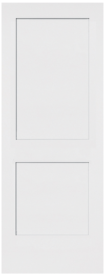 Slab: Monroe(SHC) Primed Molded 2-Panel Shaker Style Smooth Hollow Core Slab 1 3/8"