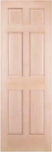 Slab: 6-Panel Raised Clear Pine Slab 1-3/8" thick