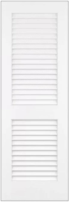 Slab:Primed MDF Plantation Louver Over Louver Slab 1-3/4"