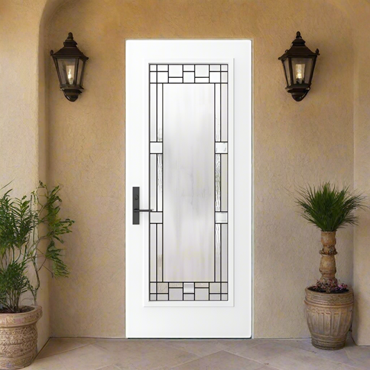 Pre-Hung Fiberglass Smooth w/Portrait Glass Insert 1-3/4" Plastpro FL# 17347