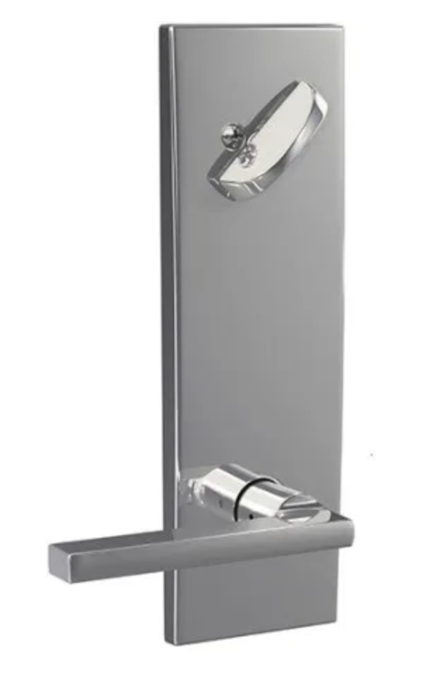 Schlage Handleset Interior - Latitude Lever - Bright Chrome