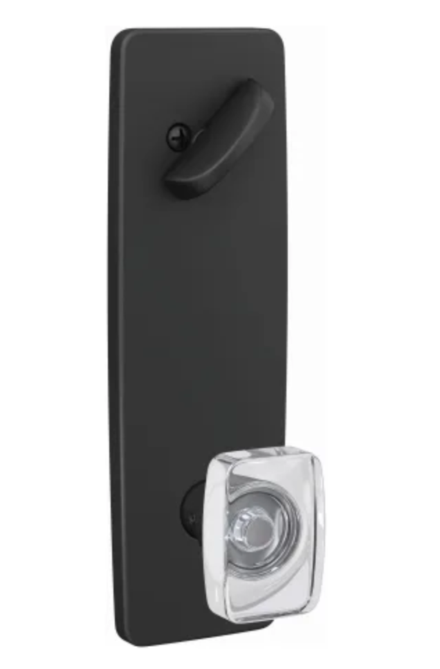 Schlage Handleset Interior - Caine Knob- Matte Black