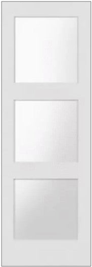 Slab: Primed MDF Smooth 3 Lite Frosted Shaker Primed 4603