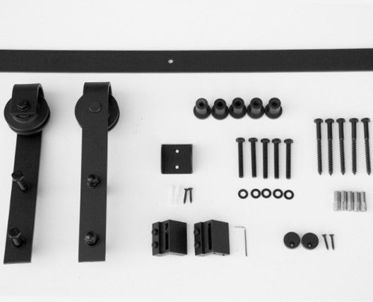 DOOR HARDWARE:BarnCraft BLK Slade Set 100"