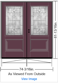 Pre-Hung Fiberglass Classic Craft Mahogany w/ Lucerna Glass and Black Nickel Caming ThermaTru Unfinished Jamb