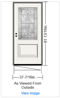 Pre-Hung Fiberglass Classic Craft Mahogany w/ Lucerna Glass and Black Nickel Caming ThermaTru Unfinished Jamb