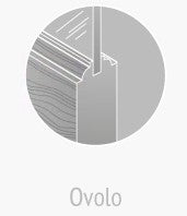 Slab: Primed MDF Smooth 1-Lite French Door - Clear Glass  Ovolo Sticking Slab