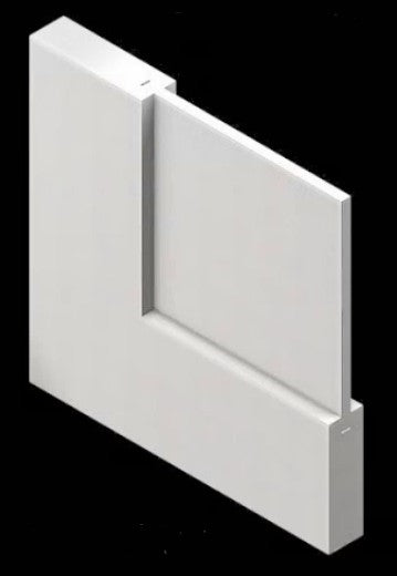 Slab: Primed MDF Smooth 2-Panel Shaker Primed Slab