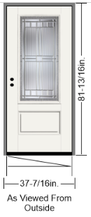 Pre-Hung Fiberglass Smooth w/ Sarantoga Glass and Nickel Caming ThermaTru