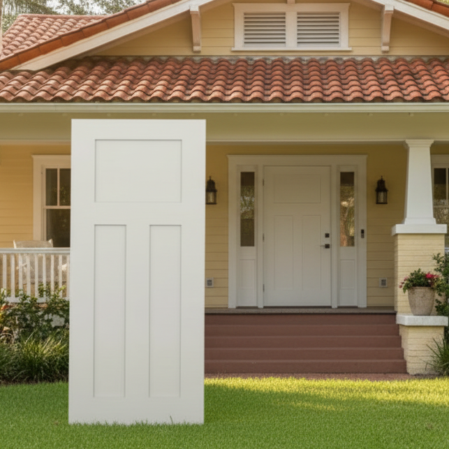 SLAB: Fiberglass Smooth 3-Panel Shaker Panel DRS3F/DRS3F80 (unfinished)