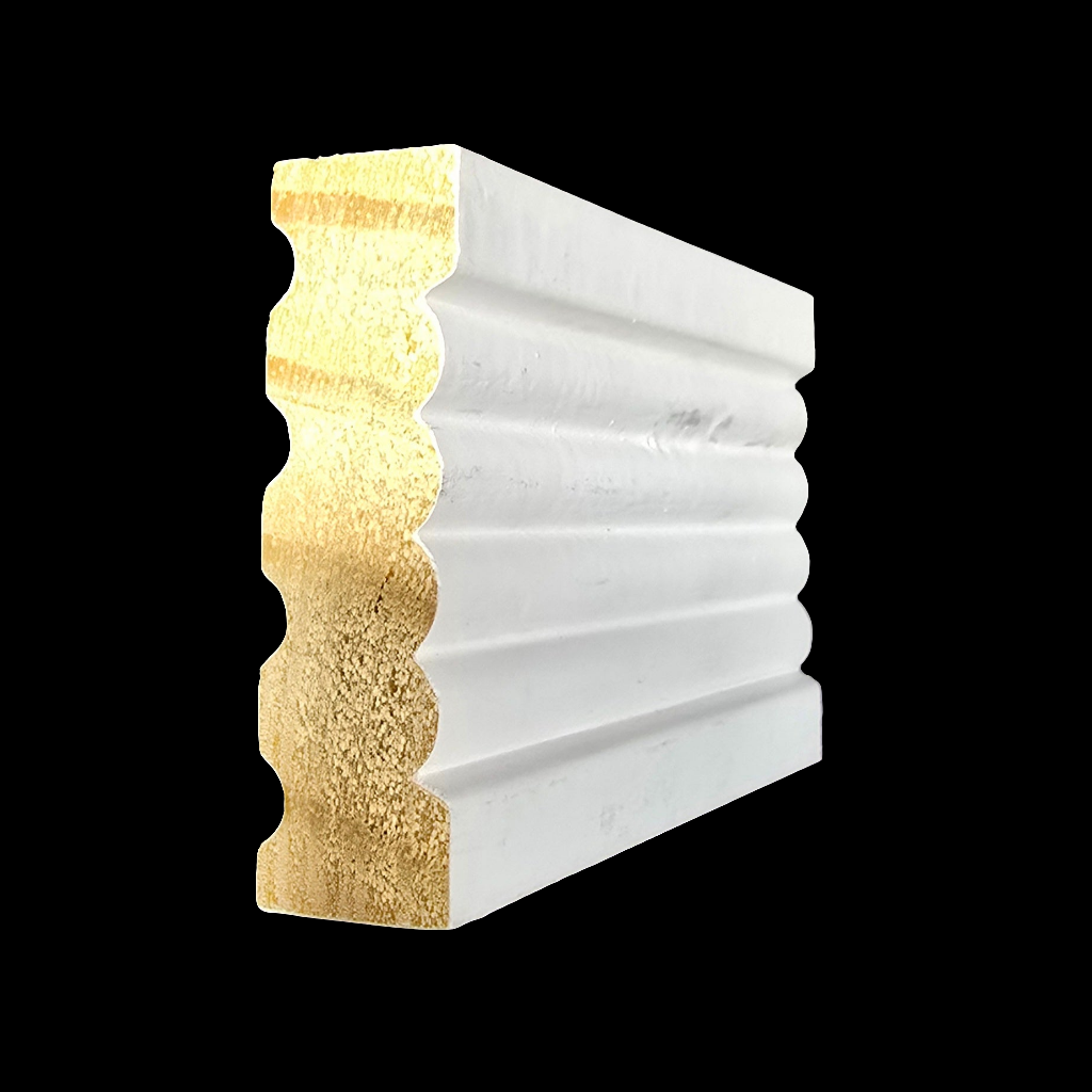 Casing: FLUTED / BEAD CSG 3 1/4 Primed Finger Joint Pine (11/16"x3-1/4") x 17'