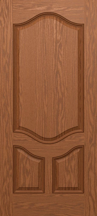 SLAB: Fiberglass Oak WG Texture 3/4 Oval over 2-Panel Architectural No Cutout DRG3P (unfinished)