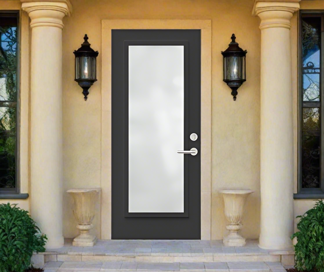 Pre-Hung Fiberglass Smooth w/ Frosted Opaque Glass Insert 1-3/4" Plastpro WBD Impact