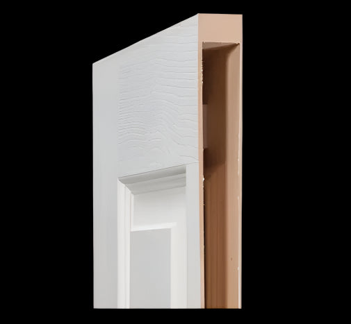 PreHung: Caiman 6/8(80") Primed Moulded Smooth 2-Panel Roundtop Raised Hollow Core Slab 1 3/8"