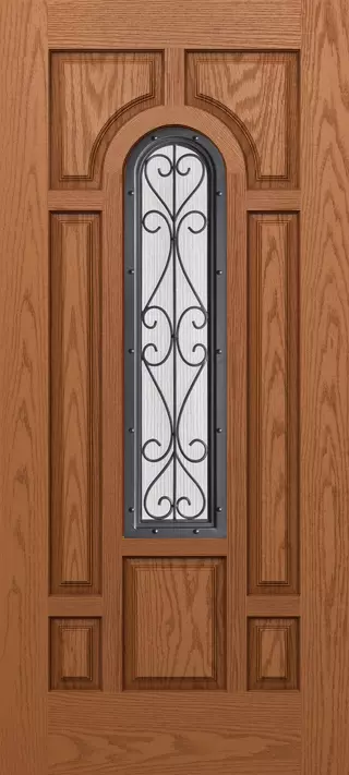 SLAB: Fiberglass Oak WG Texture 8-Panel Arch DRG80/DRG8080 (unfinished)