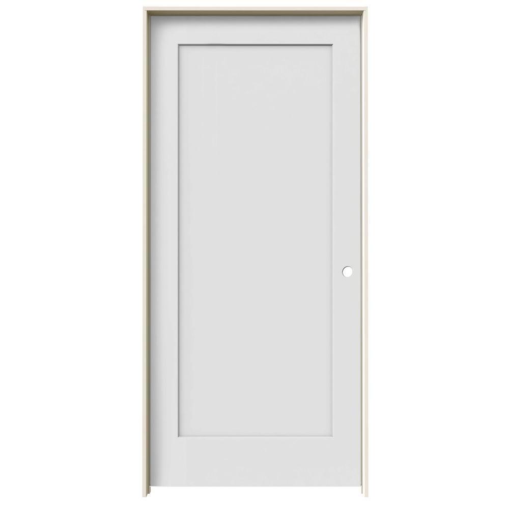 Slab: Madison(SFR) Primed Molded 1-Panel Smooth Shaker Style Sticking Solid Core Slab 1 3/4" 20min Fire Rated